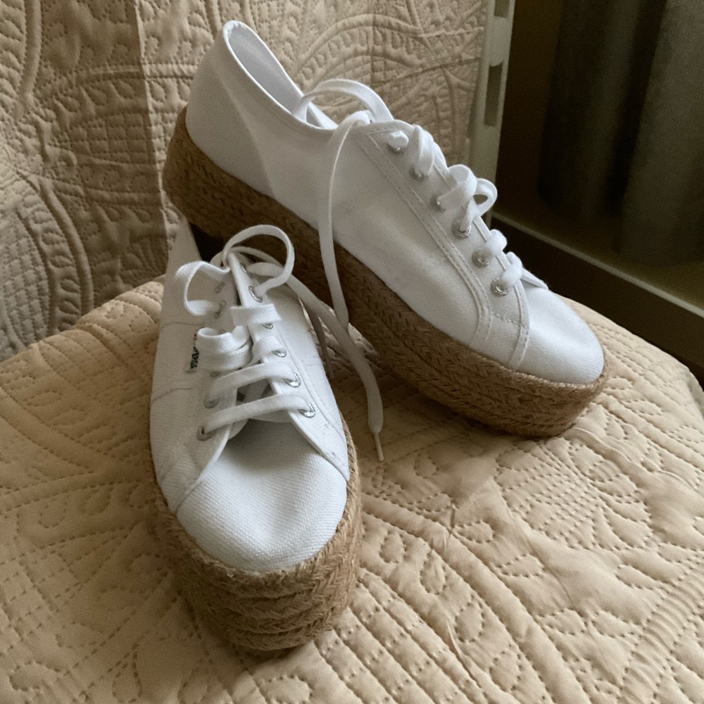Superga White Platform Sneakers